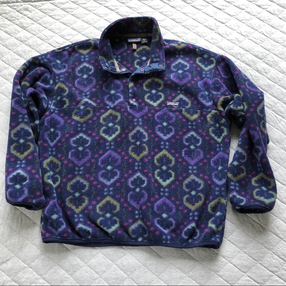 Vintage Patagonia Synchilla dark purple geometric